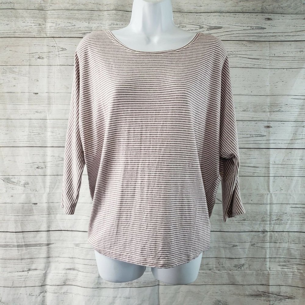 Rachel Zoe Womens Top Sz Medium Purple Stripes Dolman Sleeves